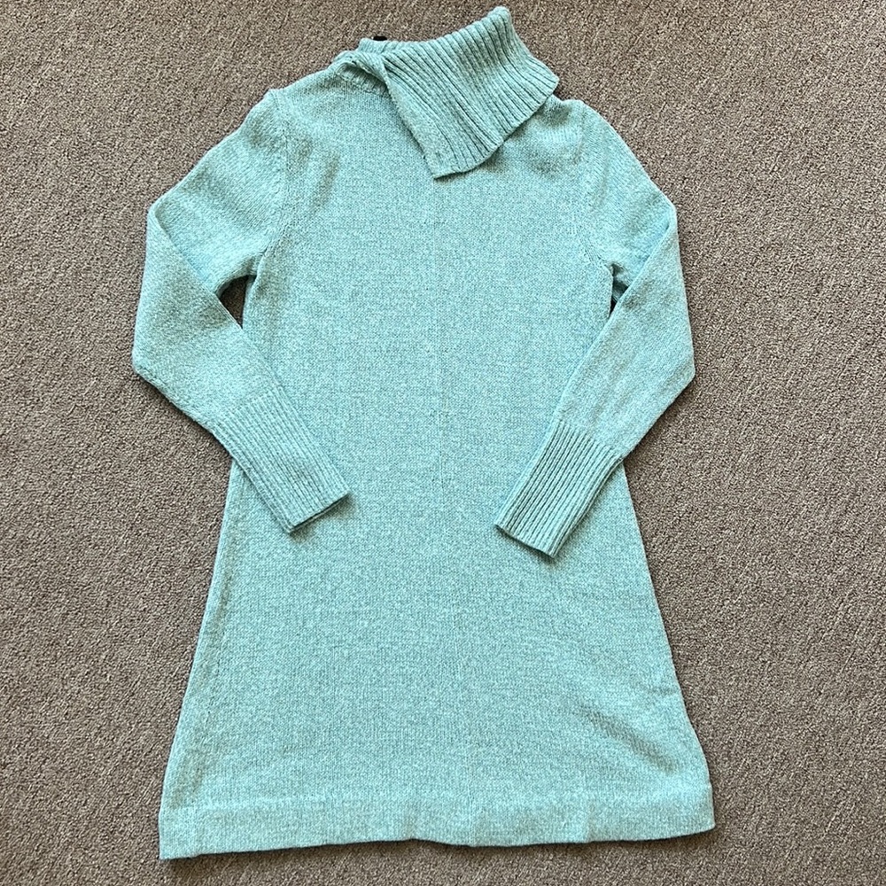 TALBOTS SWEATER DRESS MINT GREEN SIZE MEDIUM PETITE - Picture 3 of 3